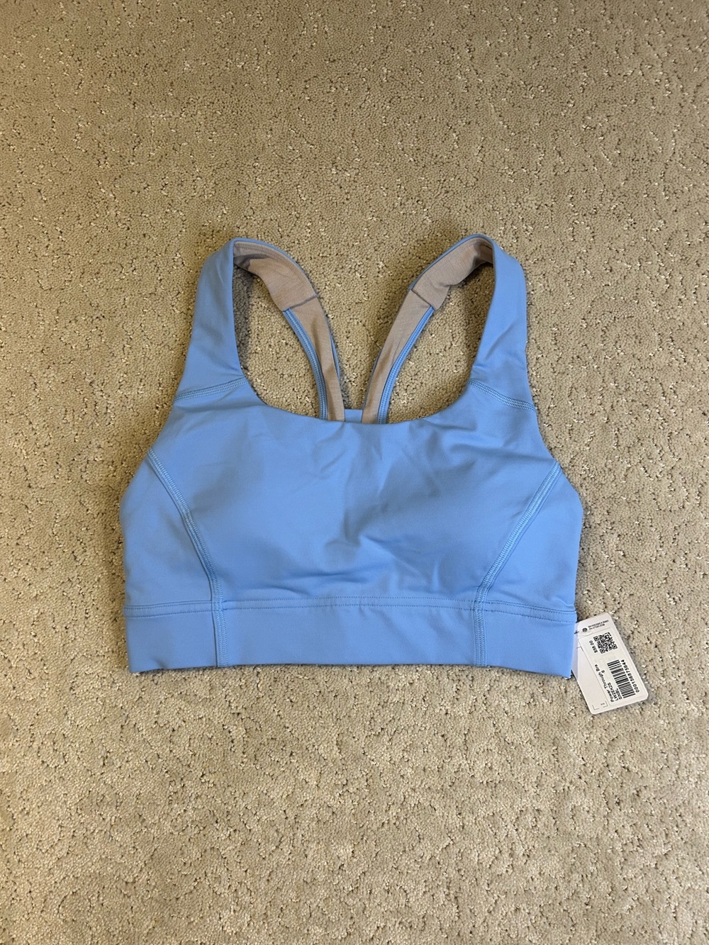 NWT Lululemon Power Through Sports Bra Sinatra Blue Size 6